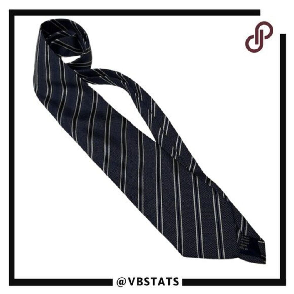 Brooks‎ Brothers Men's Stain Resistant Striped Silk Neck Tie Navy Blue White